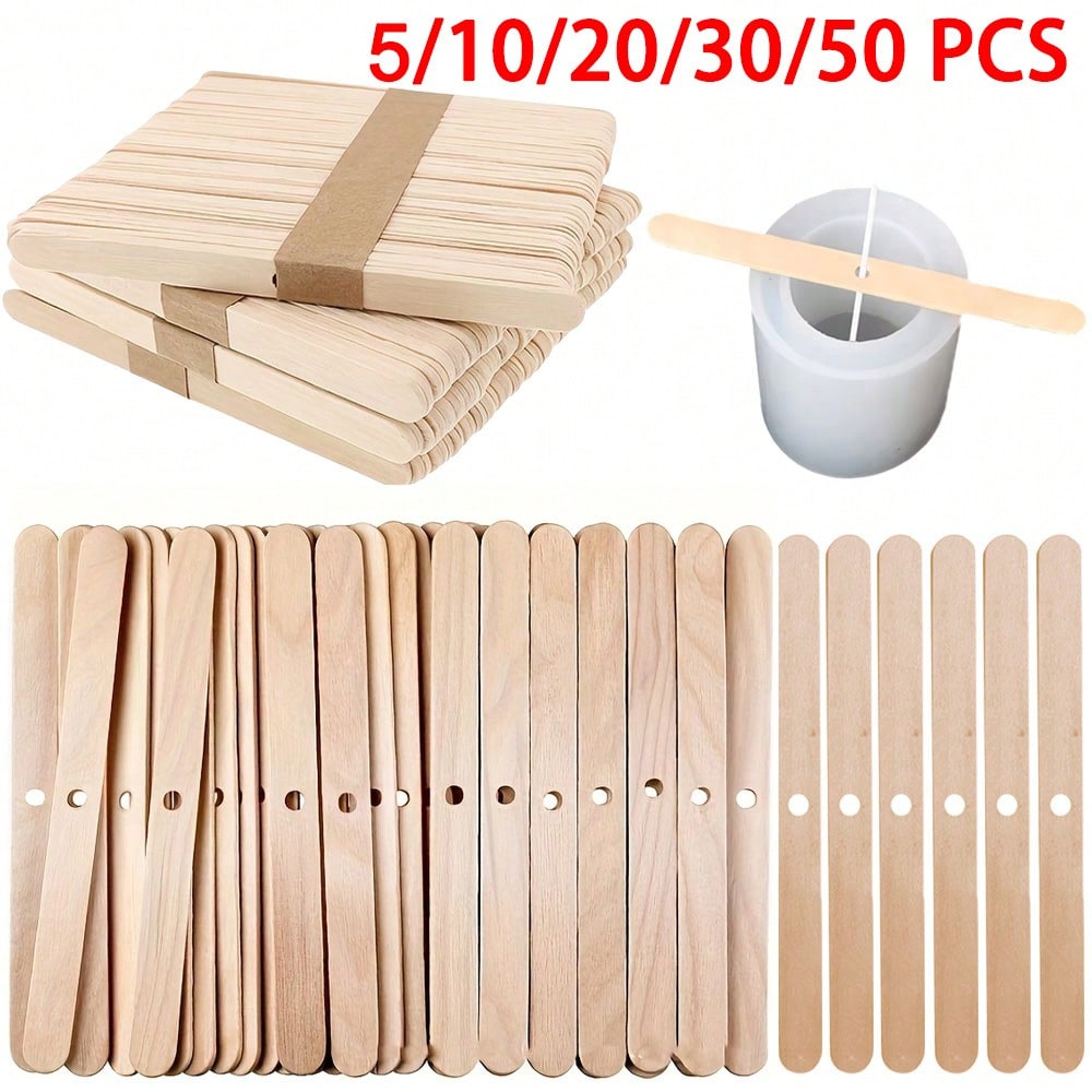 Wooden Wick Candle - 5/10/20/30/50pcs Wooden Candle Wick Holder 1