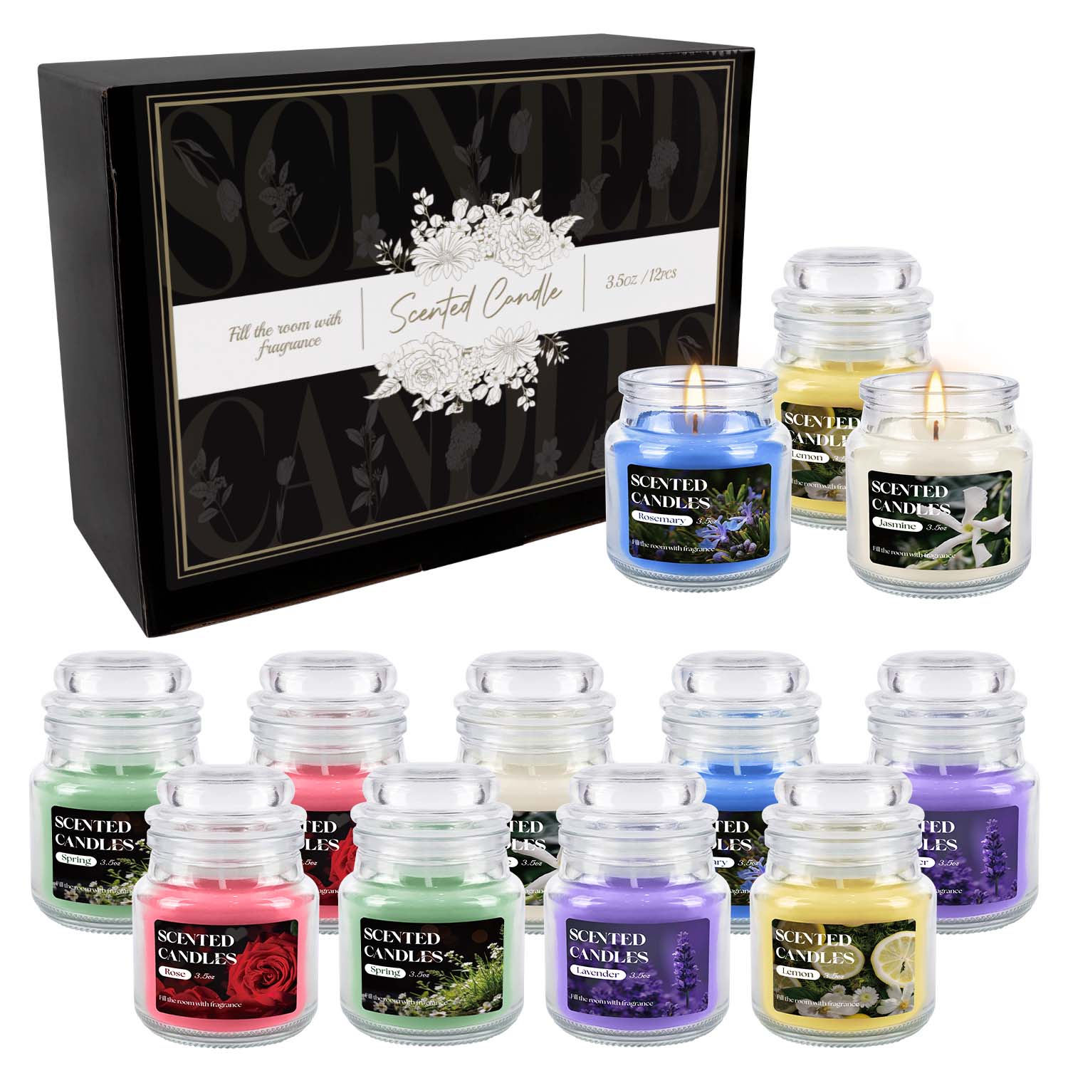 Home Fragrance Options - 12-Pack Small Rotating Bottle Cap Candles