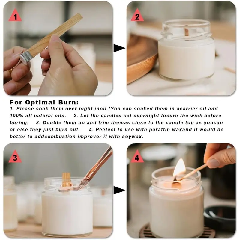 100Pcs Premium Wooden Candle W - огляд і ціна Wooden Wick Candle