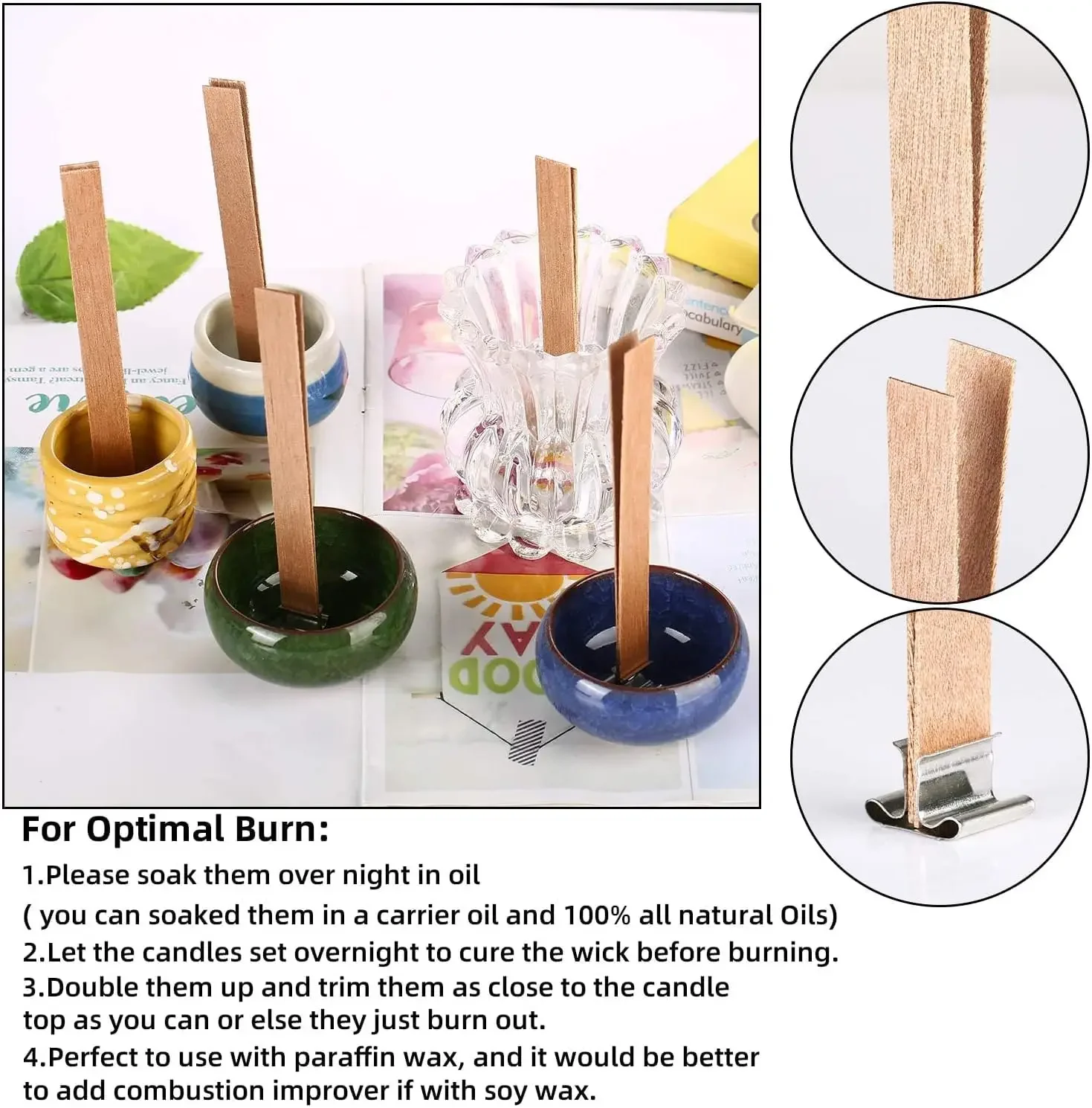 Handmade Soy Wax Candle Wooden - огляд і ціна Wooden Wick Candle