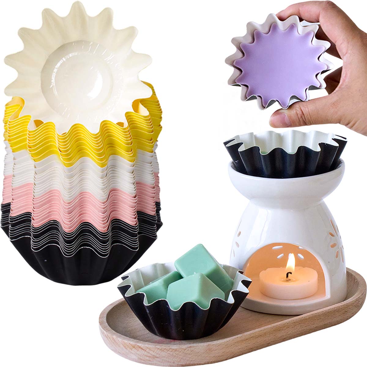 10pcs Wave Edge Wax Coated Pap - огляд і ціна Home Fragrance Edg